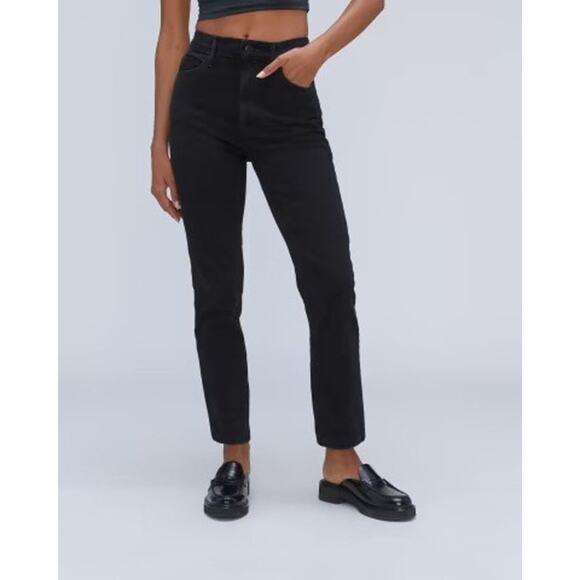 Everlane NWT Women's The Original Cheeky Jean with Stretch  Black Denim Size 24 - Picture 1 of 10